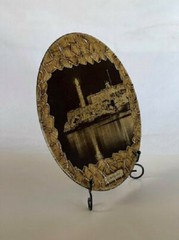 Original Cuban Art and Crafts on Old Recycled Record Disc. Title «El Morro»