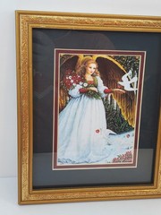 Vintage Messengers of Peace By Lynn Bywaters Interior Framed Picture Girl Angel