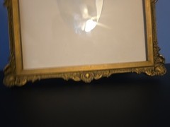 Vtg Victorian Baby Framed Cameo Picture Ornate Gold Syroco Style Frame