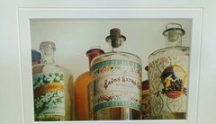 MADELINE GRAY Signed 2 Photographs Perfume bottles Matted Silver Framed 13×10.5″