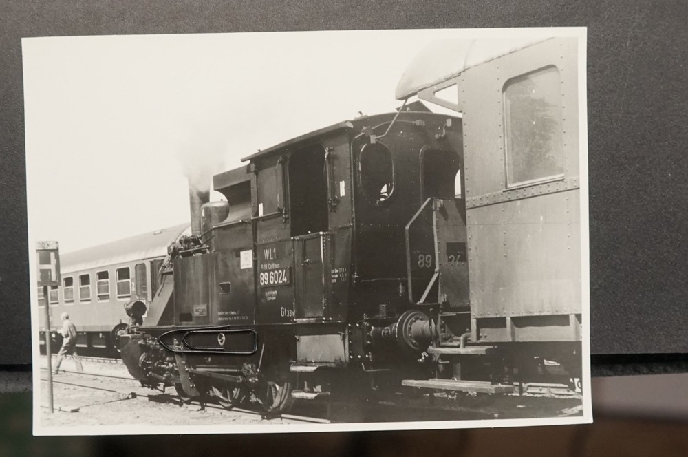 Photo steam locomotive GDR station 1973 Oderwitz 896024 track train Cottbus Lausitz car