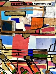 VERY COOL LARGE MIXED MEDIA PAINTING BY AARON KRATEN ON WOOD. VERY HEAVY & RARE
