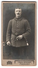 Photograph C. Berne, Munich, Türkenstraße 20, soldier in field grey uniform