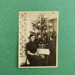 Alt Foto Antik Vintage Weihnachten Frau Woman Weihnachtsbaum Christmas old Photo