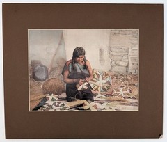 Photograph, Photochrome / Moki Basket Weaver Hopi 1902