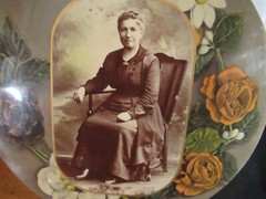 Antique Portrait of a Woman 1800’s Round Metal in Metal Frame