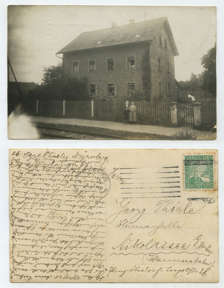 86317 – House with people in windows – Photo as postcard, Nuremberg 14.10.1925