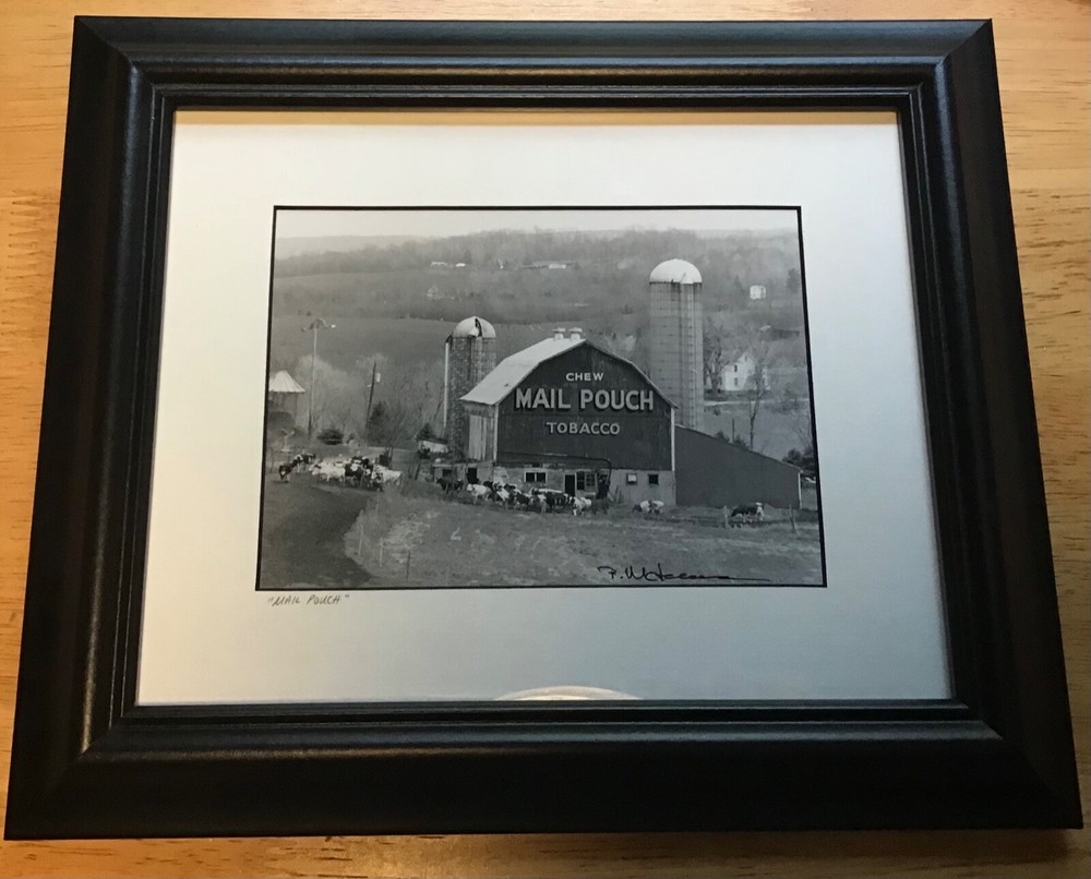 Chew Mail Pouch Tobacco Barn Farm PHOTO WALL ART Framed Black & White SIGNED