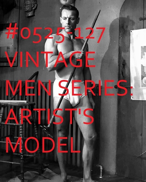 VINTAGE MALE PORTRAIT #0525-127 -artist’s model -free shipping in usa