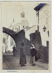 Unknown Unidentified Artist: Figures in Old Jerusalem Alley 1940s / S/Postcard