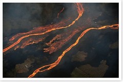 Extensive Lava Channels Kilauea Volcano Hawaii 2018 Aerial Silver Halide Photo