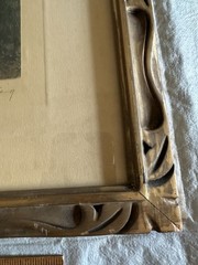 Large Wallace Nutting Garden Of Larkspur Hand Painted Photo Jordan Marsh Frame