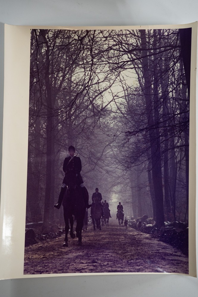 Vintage Analog Photo France Hunting Dogs Equitation 20X30CM 1970
