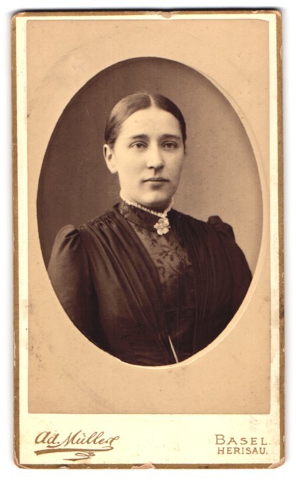 Photograph Ad. Müllers, Basel, St. Clarastrasse 5, portrait of a young lady i