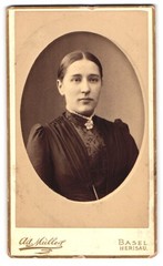 Photograph Ad. Müllers, Basel, St. Clarastrasse 5, portrait of a young lady i