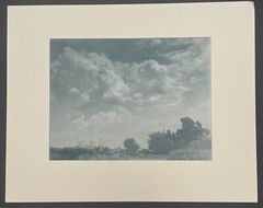 c1930 HERMAN LYTHGOE «Above the Hilltop’ Arts & Crafts CLOUDS Bromoil PHOTOGRAPH