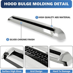 Front Upper Hood Bulge Molding Grille Trim Compatible with 2014-2021 Toyota Tund