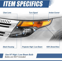 Headlights Assembly Compatible with 2011 2012 2013 2014 2015 Ford Explorer 5Th G
