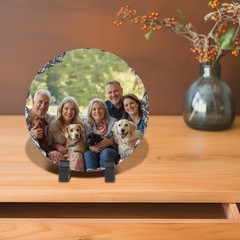 Personalized Slate Photo Plaque Custom Picture Stone w/ Stand Gift