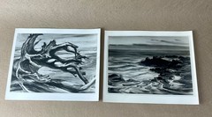 Vintage Art Photo Lot (2) Daniel M. Mendelowitz Paintings Crandall Palo Alto
