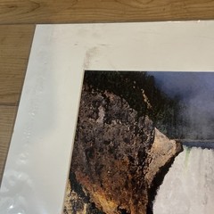 Matted Photo Yellowstone Waterfall Canyon Landscape Print 2006 Signed K. Fox