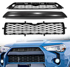 Front Bumper Upper Grille & Front Bumper Lower Grille Assembly Fit for 2014-2019