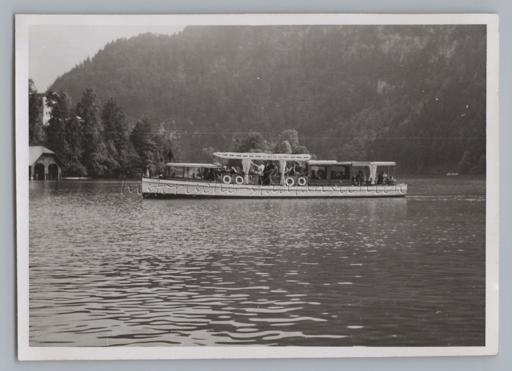 Electric Boat on Lake Königssee – Vintage Photo 1950s