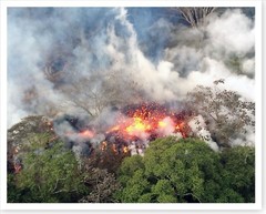 Kilauea Volcano Lava Spattering Between Fissures 16 And 20 Silver Halide Photo