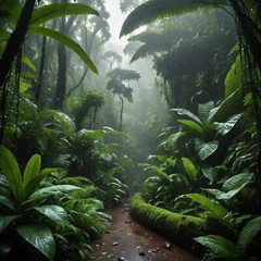 Rain Forest Jungle Poster Modern Nature Picture Background Art JPEG ONLY