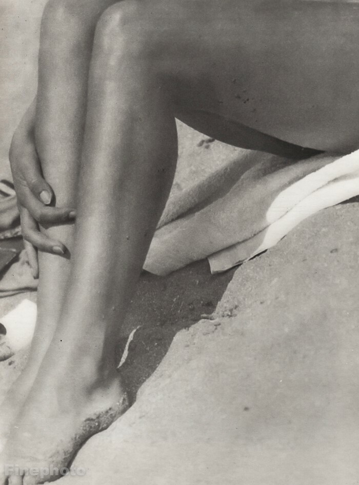 1920s Original MAURICE TABARD Female Legs Sand Beach Vintage Photo Gravure Art