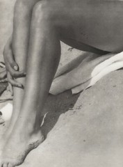 1920s Original MAURICE TABARD Female Legs Sand Beach Vintage Photo Gravure Art