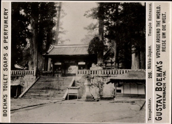 Photo Nikko Japan, Temple Gate, Advertising Gustav Boehm’s Toilet Soaps – 11088436