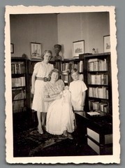 2 photos baptism baby Langenbielau Bielawa Poland Nefertiti bookcase k1084