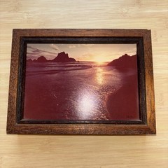Vintage Dennis Barloga Framed Signed Photograph Of San Diego Sunset 7.75”x5.75”