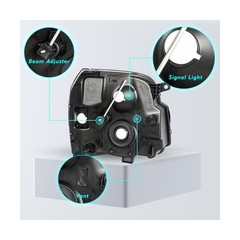 TUSDAR Headlight Assembly Set for 2007-2014 GMC Yukon | Yukon XL OEM Replacem…