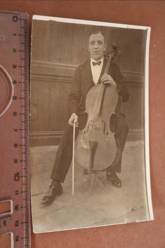 Great old photo of young musicians with cello 1920s-30s