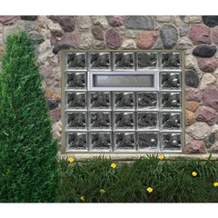 3 In. Thick Series 24 In. X 8 In. X 3 In. Hopper Vent for Glass Block Windows (A