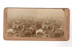 Stereoscopy Panorama of New York and Brooklyn Bridge / USA
