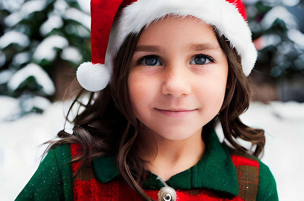 ART Photo Digital Product Collage Poster Image beautiful girl Christmas 2023