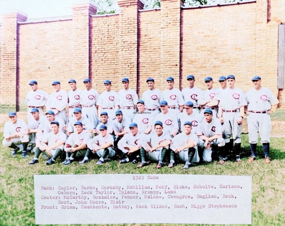 1929-chicago-cubs-team-color 8×10 Colorized Print-FREE SHIPPING