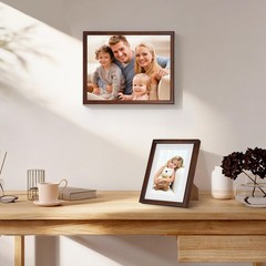 SNAPSHOT 12×12 Picture Frame, Natural Walnut Wood Photo Frame Set with Real H…