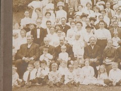Vtg c.1890s Photograph Huge Family Generations Sepia B&W Portrait