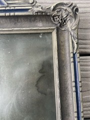 Antique Victorian Portrait Print Woman Ornate Frame Glass 27×19 Funeral Creepy