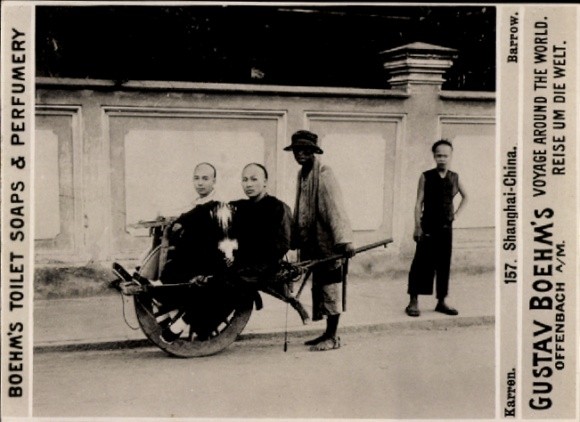 Photo Shanghai China, Rickshaw, Advertising Boehm’s Toilet Soaps – 11088904