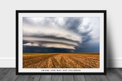 Supercell Thunderstorm Photography Print: Kansas, Storm, Sky, Picture, Photo