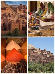 4 photos JPG Moroccan Kasbah, Spices, Handcrafted traditional Culture tagine
