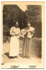 Portrait Deux Women Pouring Water Gayet Orleans Photo Antique CPA Deb. Xx