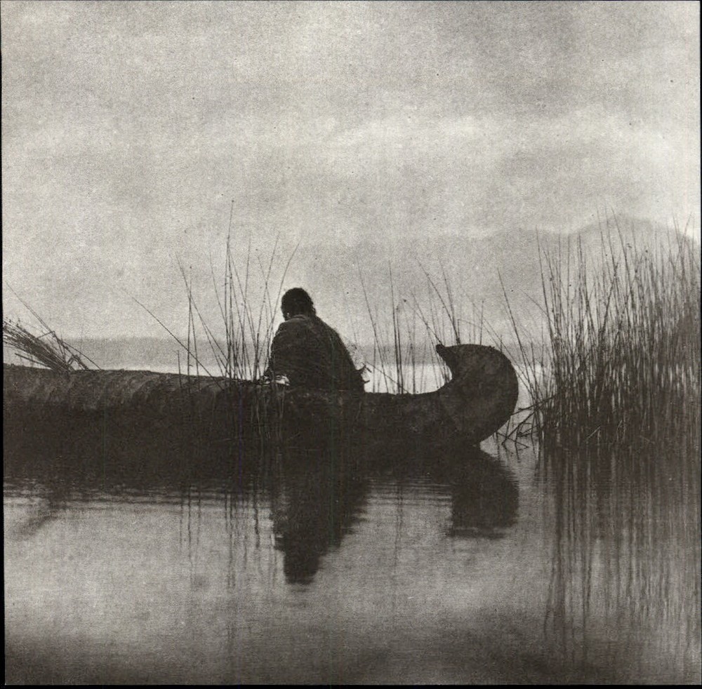 1972 Original Edward Curtis Kutenai Indian Duck Hunter Art Photo Gravure