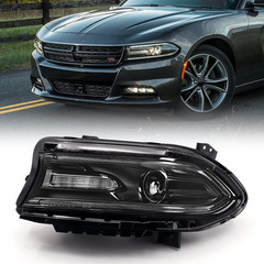– for Dodge Charger Headlights Assembly 2015-2021 Halogen Model Headlamp with LE