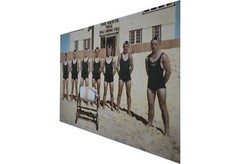Byron Bay surf Vintage Life Saving Australia Print Poster art Glass Frame